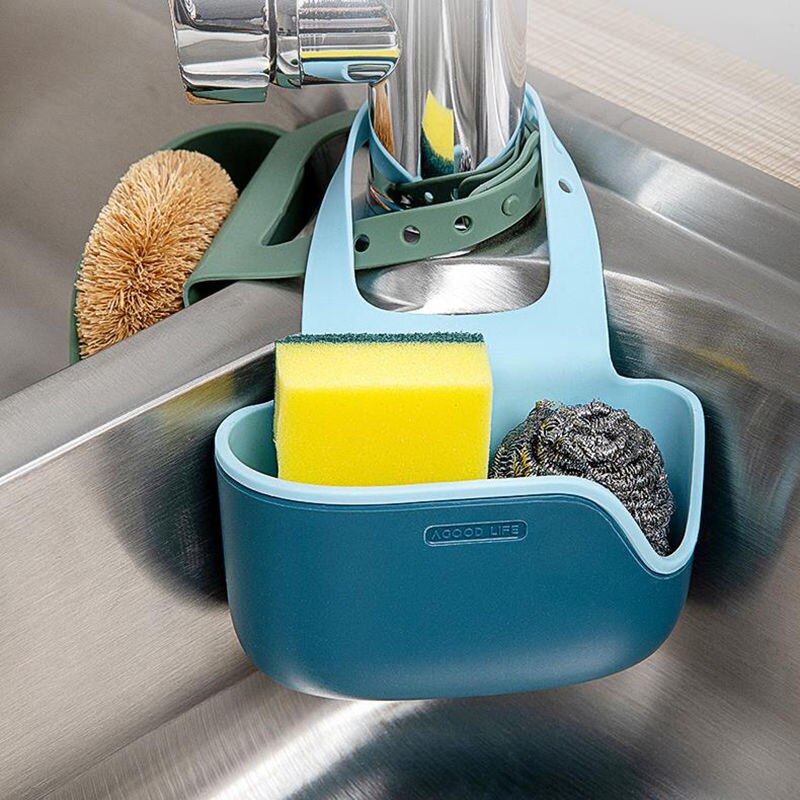 1pcs Kitchen Soap Sponge Drainer Rack Sink Storage Bakset Adjustable Faucet Holder Saddle Kitchen Bathroon Sink Organizer