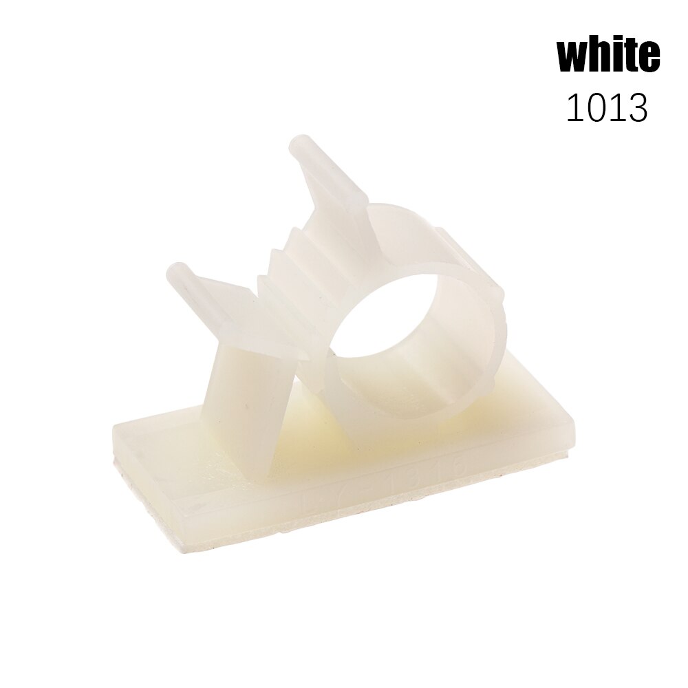 10 stk plastik kabel clips selvklæbende ledning håndtering wire holder organizer klemme fastgørelse skrivebord klemme hvid sort: 1013 hvide