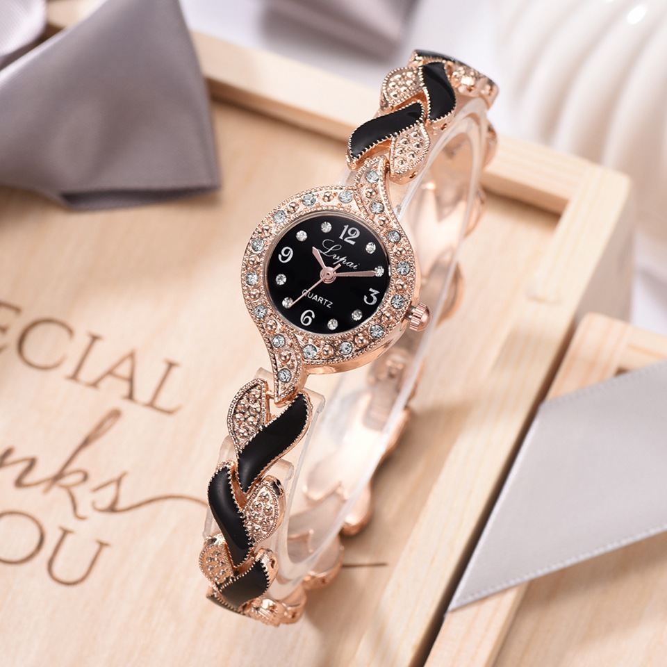 Lvpai brand armbåndsure kvinder luksus krystal kjole armbåndsure ur kvinders afslappede kvartsur reloj mujer