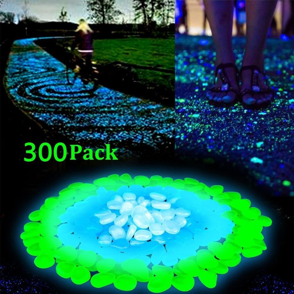 Pierre Lumineuse,300 pcs Galets Lumineux Bleu,Cailloux Artificiels