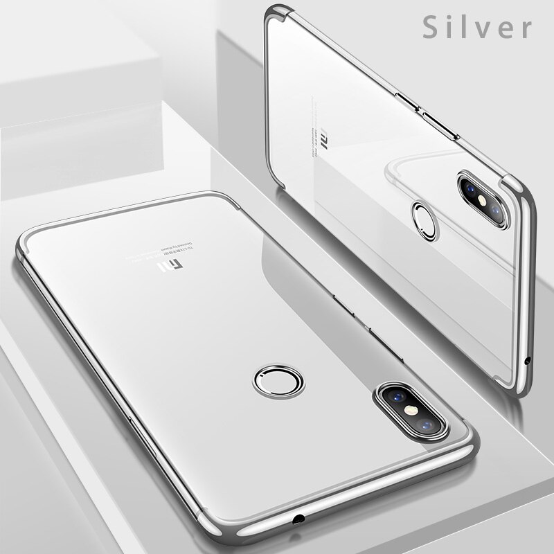 Luxury Original Phone Cases for Xiaomi Mi 8 Mi8 SE Soft TPU Ultra Thin Transparent Plating Back Cover for Xiaomi 8 Lite Explorer: Xiaomi Mi 8 Lite / Silver