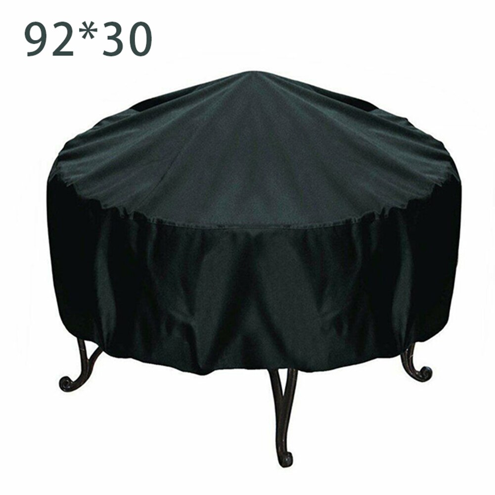 Fire Pit Cover Round Brazier Stove Cover Waterproof Windproof Sun Protection for Outdoors FPing: 92x30cm