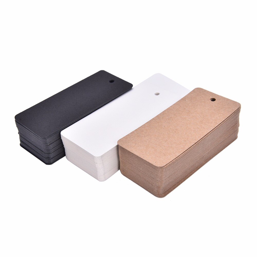 50 stuks handgemaakte prijskaartjes van kraftpapier voor kleding, doe-het-zelf, kerst, bruiloft, feestdecoratie, rechthoekige papieren etiketten