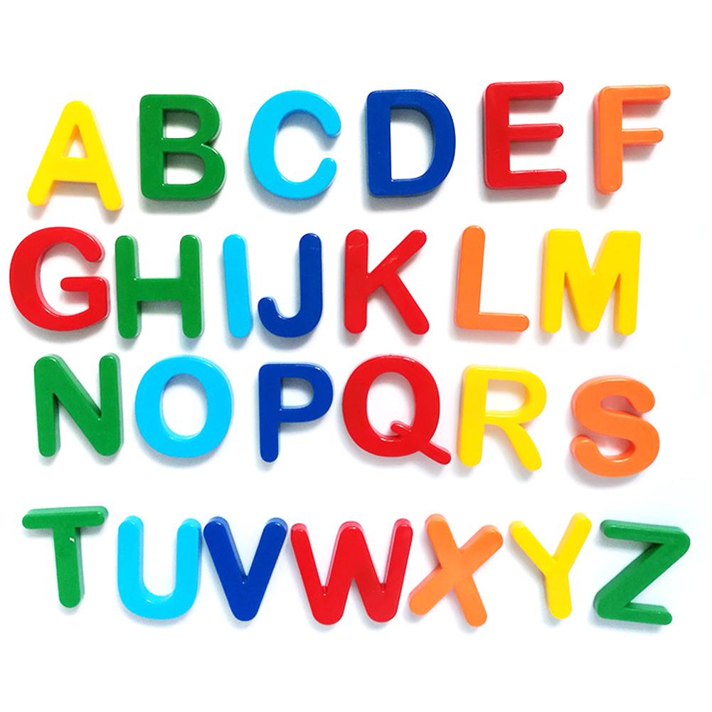 Kinderen Vroege Onderwijs Magnetische Letters Digitale Magnetische Stickers Engels Letters Plastic Koelkast Sticker Speelgoed