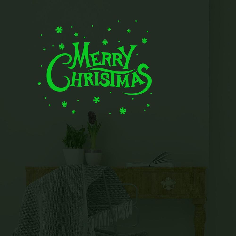 Wesołych świąt świecące naklejki naklejka Dom dekoracje sufit fluorescencyjne Diy ściana naklejki na pokoje dla dzieci sypialnia dla dzieci