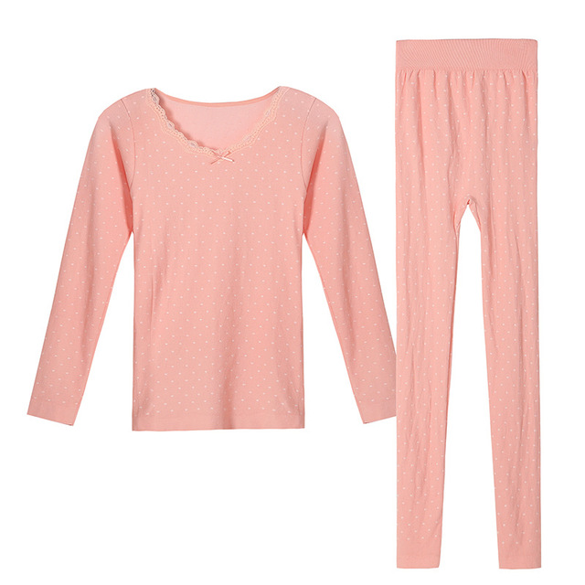 Nueva ropa interior térmica larga de manga larga para otoño e invierno, conjunto térmico sin costuras para mujer con cuello redondo, camisa y pantalón de 2 piezas