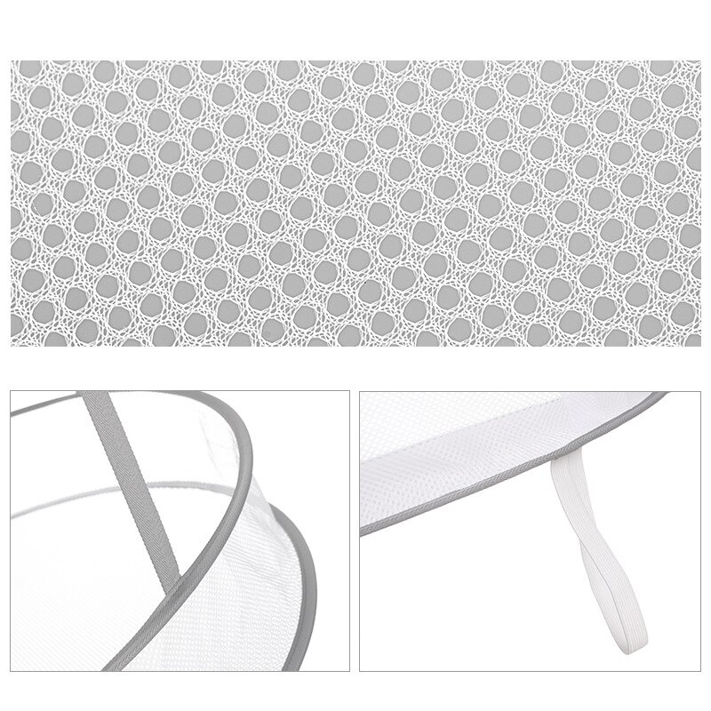 3-Layer Clothes Drying Net Collapsible Windproof Clothes Basket Polyester Breathable Dry Socks Drying Rack Laundry Bag
