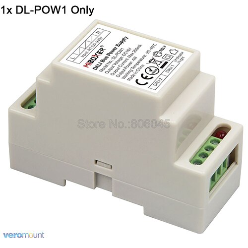 MiBOXER DC12-24V DL5 mando a distancia DALI IEC62386 señal de 180W/12V 360W/24V 5 en 1 atenuación/RGB/RGBW/RGBWW/AAC controlador de tira LED: DL-POW1 Only