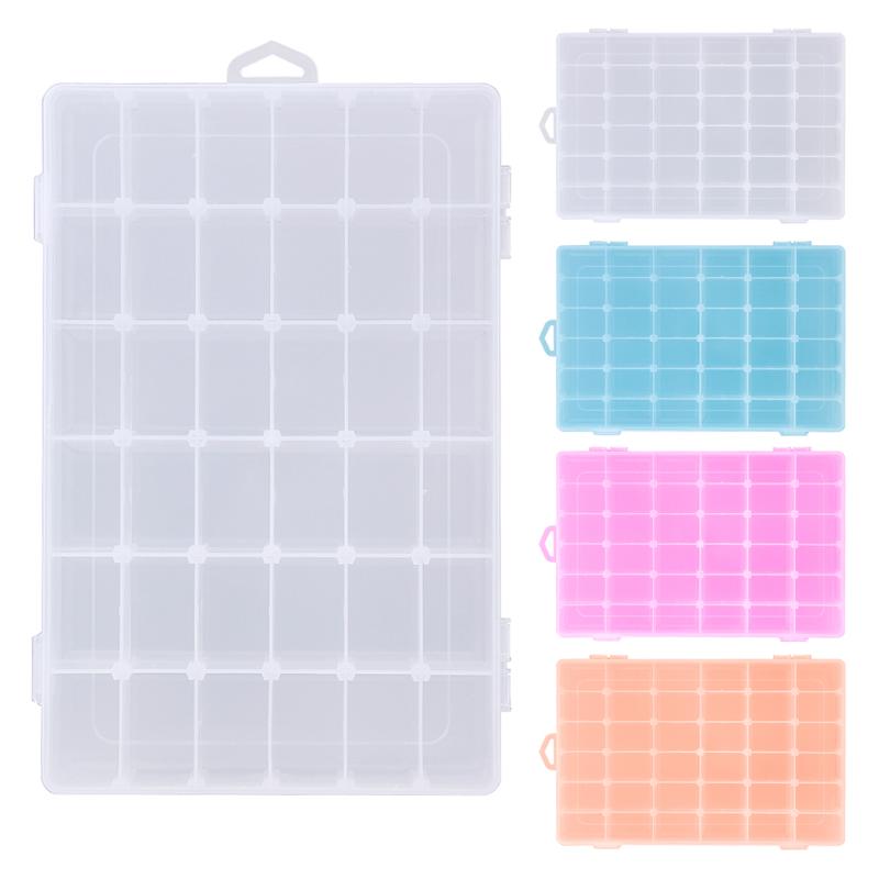Rectangle Plastic Organizer 36 Compartment Storage Box Adjustable Bead Container Rings Jewelry Case Home Organizer