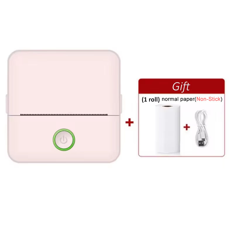 X6 mini HD printer portable sticker label Printer Bluetooth pocket thermal printer with paper for student note inkless printing: Pink