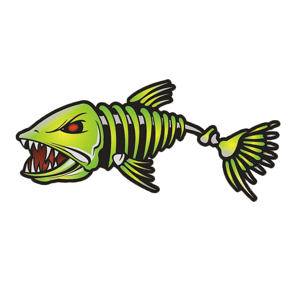 2 stk 18.5 * 8.2cm fisketenner munn klistremerker skjelett fisk klistremerker vinyl dekal fiskebåt kano kajakk grafikk tilbehør