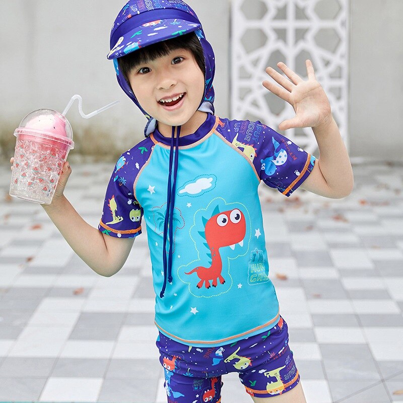 Children Boy Swimsuit Swimming Dinsour Kids Kids Swimwear For Boy Swimsuit Kids Boys Quick drying Wet-suit