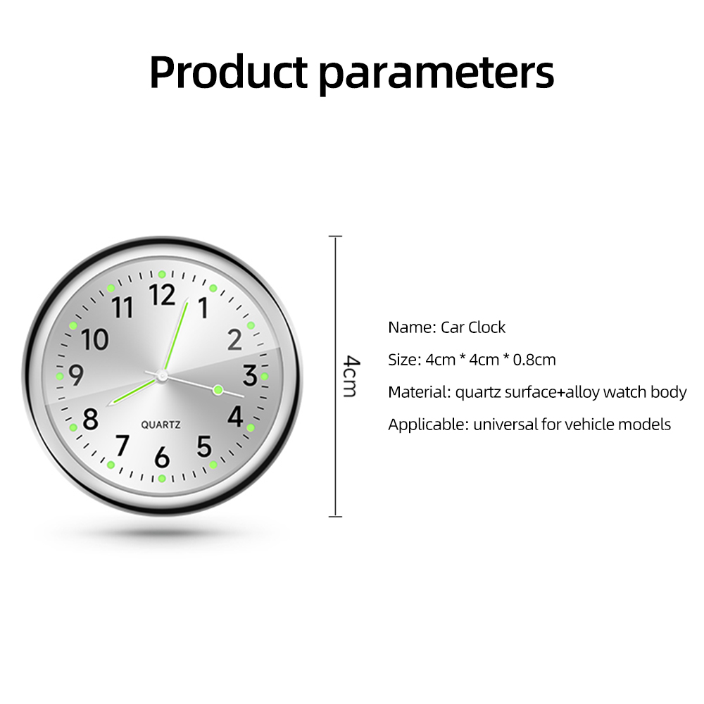 Mini reloj luminoso para coche, reloj electrónico resistente al agua, reloj de cuarzo, reloj para bicicleta y motocicleta, reloj para salpicadero automático de 40MM