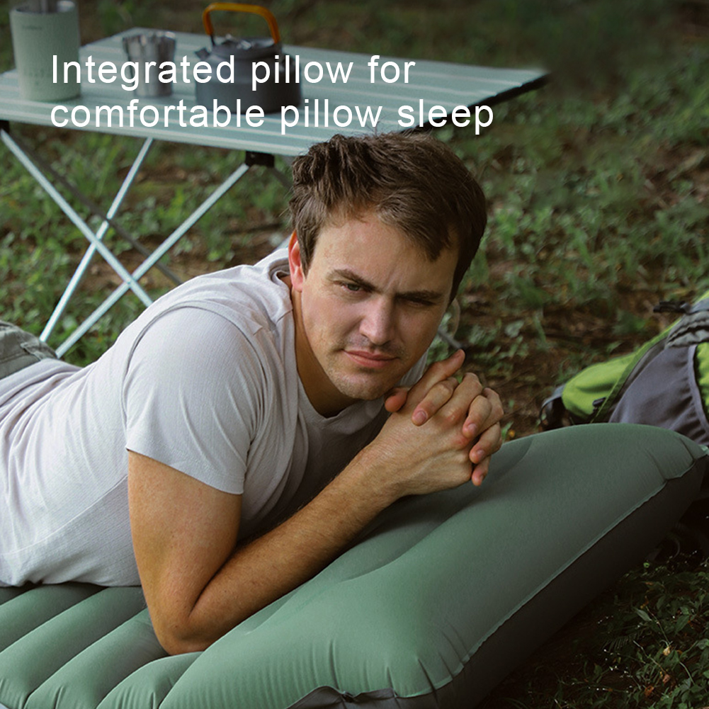 Utomhus tjockare campingmadrass vattentät sovmatta lätt luftkudde för vandring, trekking, fiske, sovunderlag