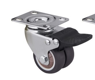 4/1PCS 1.5/2 Inch Swivel Caster Wheels Rubber Heavy Duty Caster Wheels With Top Plate No Noise Wheels For Carts Workbench: 2 Inch / 1PC with Brake