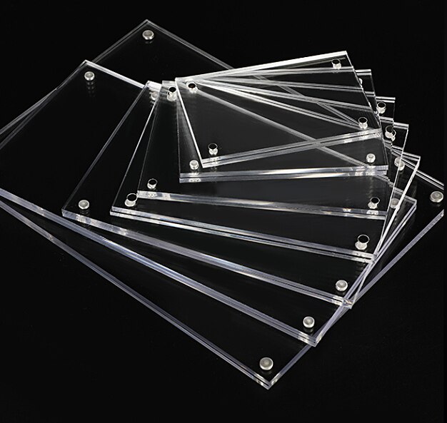 Transparant Acryl Menu Lijst Prijs Sterke Magnetische Panel Muur Foto Display Stand: Right angle / 6X9cm