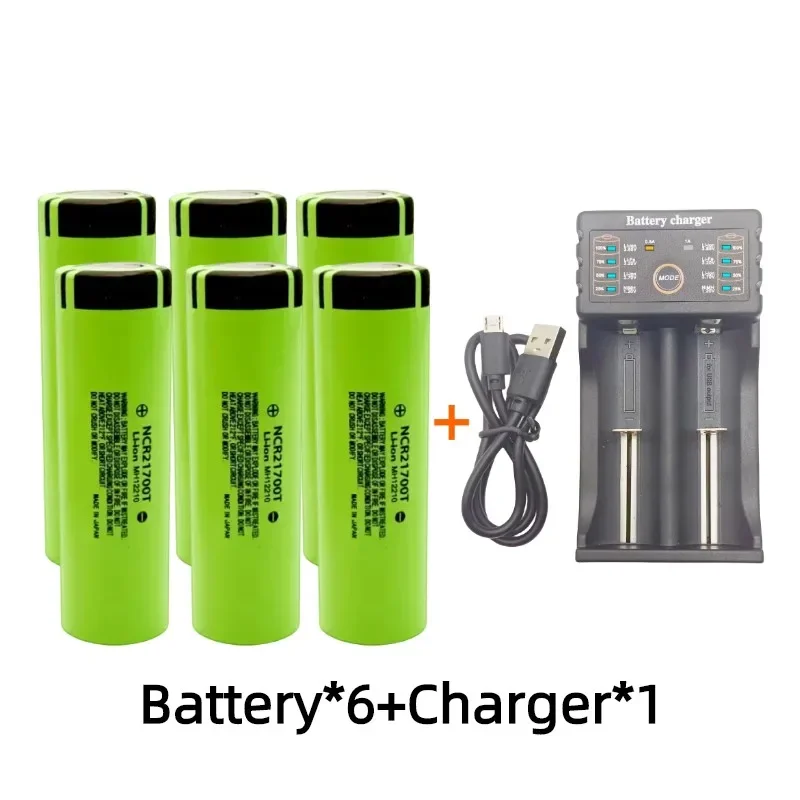 21700 Battery Rechargeable Battery 3.7V 4800mAh 50A Power Li-ion High Discharge Batteries for Electrical Tools+charger: Gold