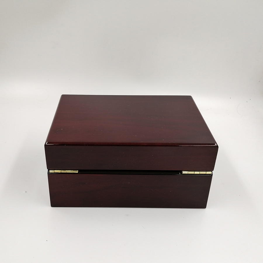 Single Luxury Wood Watch Box Jewelry Storage Case Box Wine Red Paint Wrist Watch Box