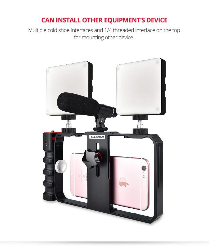 BEESCLOVER Phone Stand Hand Held Camera Bracket Second Generation Movie Live Video Stabilizer Mobile Phone Rabbit Cage Stand r60