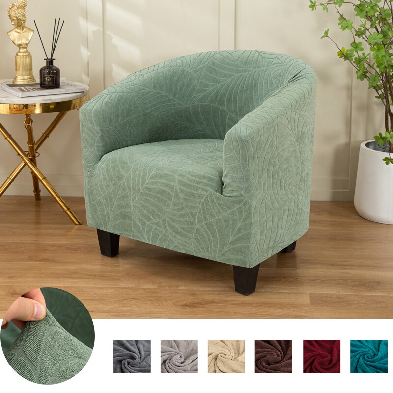 Club Stoel Hoes Stretch Vat Stoelbekleding Jacquard Bad Stoel Kussenovertrekken Zachte Spandex Fauteuil Sofa Cover Verwijderbare