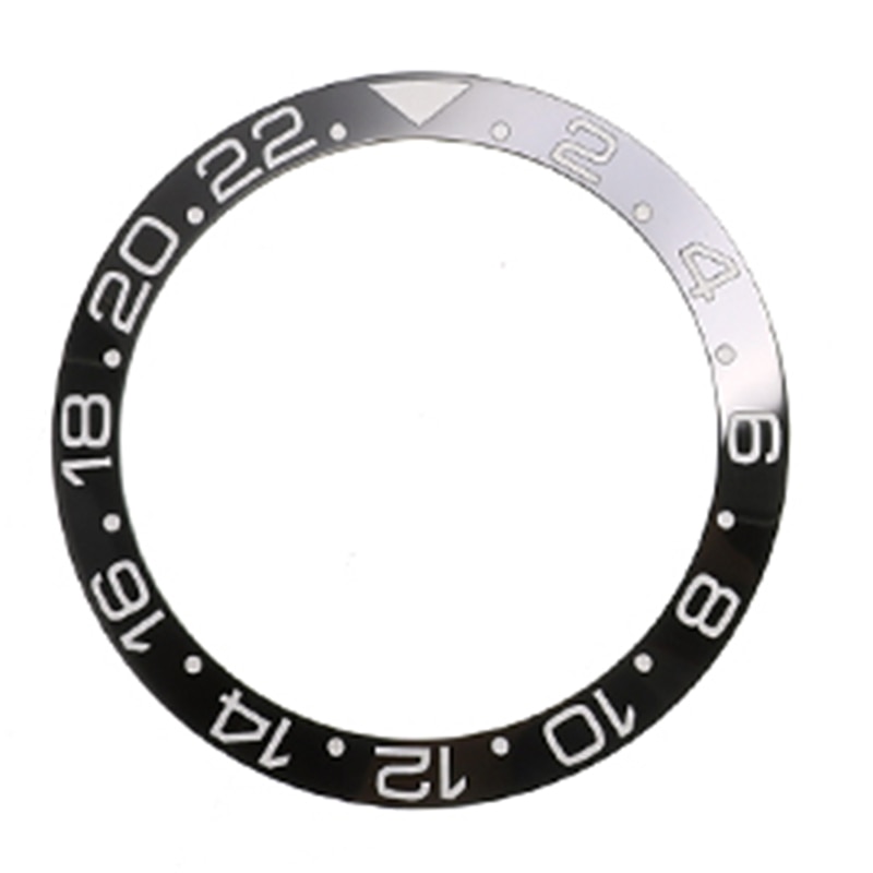 38mm Ceramic Bezel Watch Face Bezel Insert Fit 40mm Automatic Movement Watch Replacement Accessories: Black White