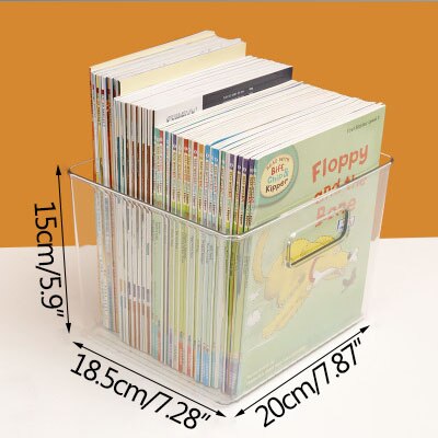 Desktop Book Storage Container Student Picture Books Organizer Transparent Makeup Storage Box Basket Desktop Decoration Basket: M