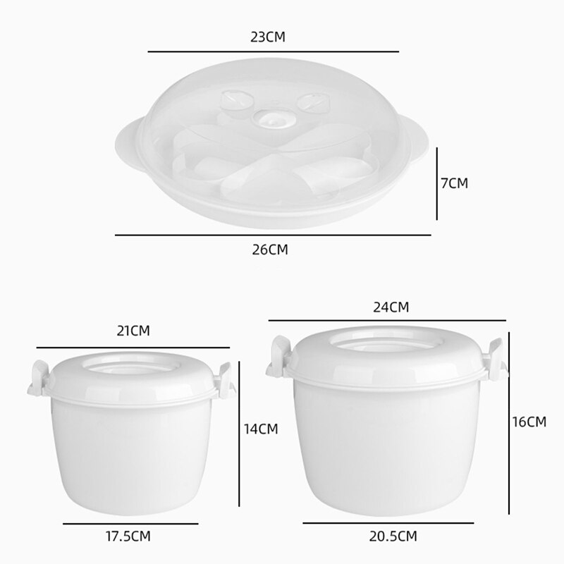 Microwave Rice Cooker Multifunction Small Lunch Container Microwave Cooker Cookware for Microwave Oven
