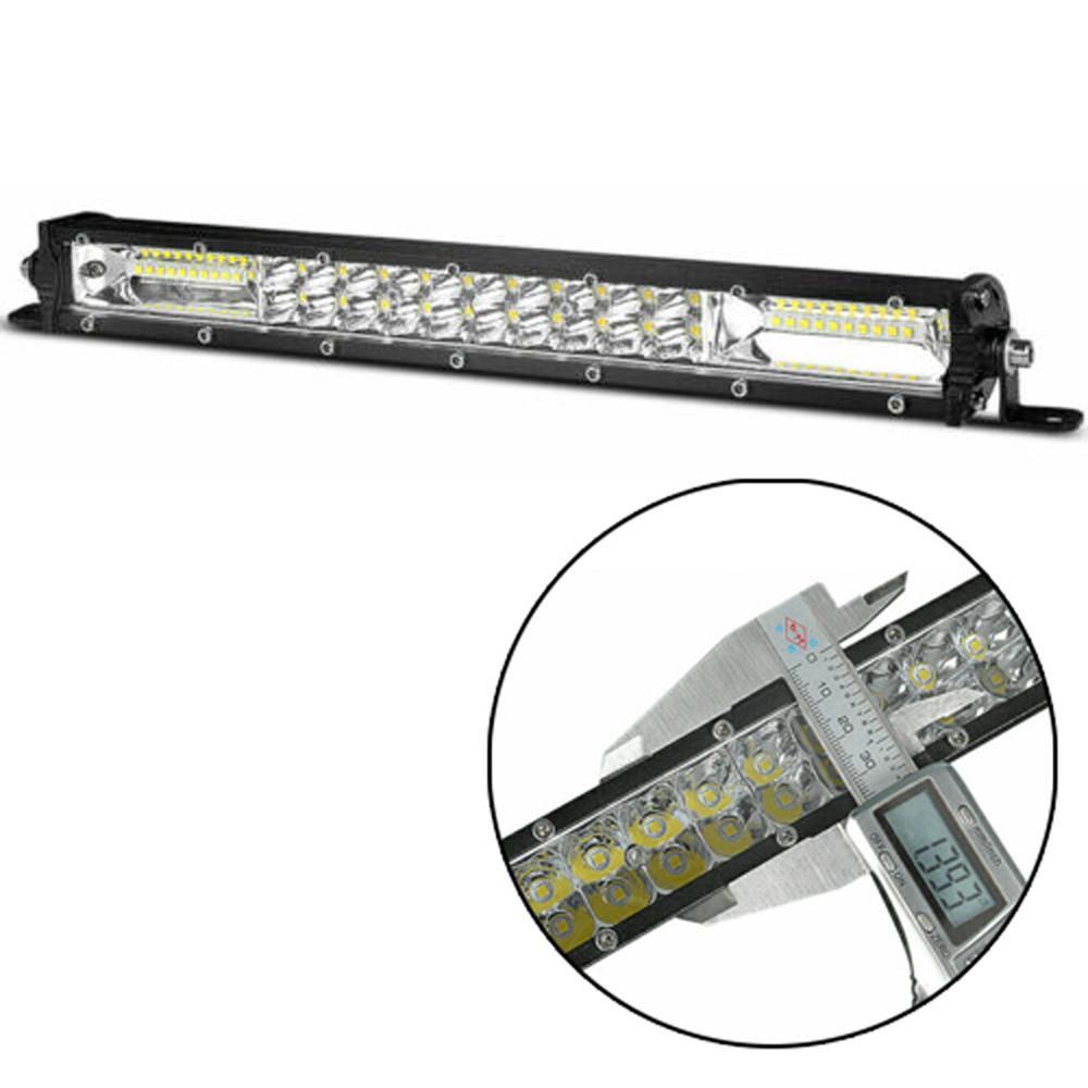 13 inch/20 inch Ultra Slim LED Light Bar Dual Row Spot Flood Combo Fog Off-road Front Bumper Center Grid Roof Modified Spotlight
