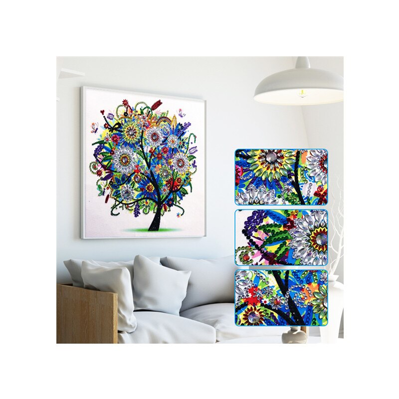 5D DIY Diamond Painting Four Seasons Tree Special Shiny Diamond Embroidery Mosaic Sticker Cross Embroidery Decoration