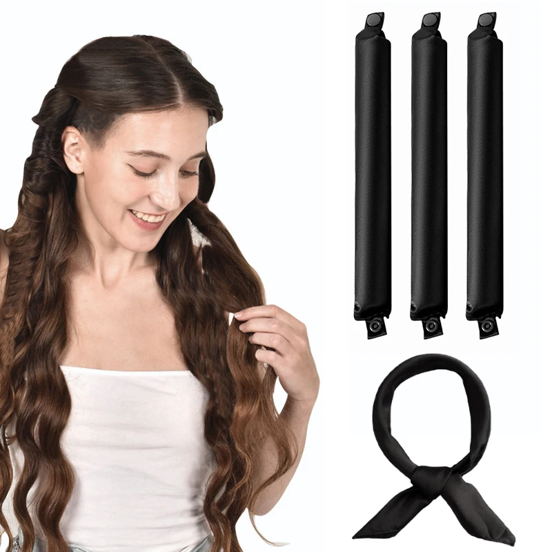 Heatless Haar Krultang Curling Rod Hoofdband Geen Warmte Haarrollers Satijn Luie Krullen Zachte Krulspelden Slapen Flexi Staven Styling Tools