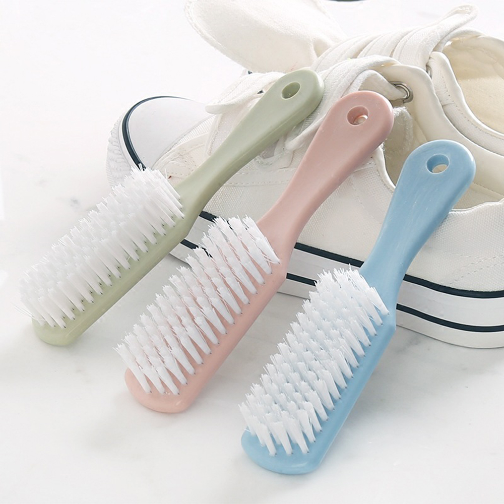 Dobbelt finish børste rengøringsmiddel rengøring hvide sko renere hjemmesko kit rengøringsbørste multifunktionelt badeværelse værktøj kichen: Tilfældig farve
