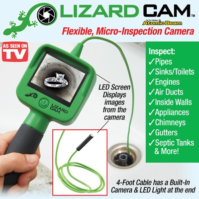 DROPHIP Flexible Waterproof Lizard Micro-Inspection Camera Hand Held Monitor With LED Cam Light 2.4&quot; Color LCD Screen