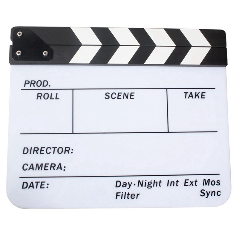 1 Pcs Clapboard Dry Erase Movie Clapper Board Slate 29.8 X 24.5Cm & 1 Set Super Clamp Mount Articulated Ball Head