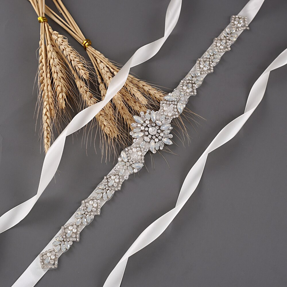 Trixy S408 Opaal Bruids Riem Voor Jurken Kristal Kralen Riem Voor Vrouwen Bruid Bruidsmeisje Jurk Sash Party Formele riemen