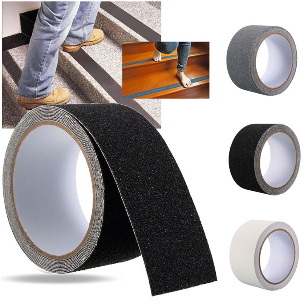 Cinta antideslizante de alta resistencia, Cinta de agarre impermeable para exteriores, escalones de escalera, rampa, monopatines, tiras adhesivas antideslizantes, 5M, 1 unidad