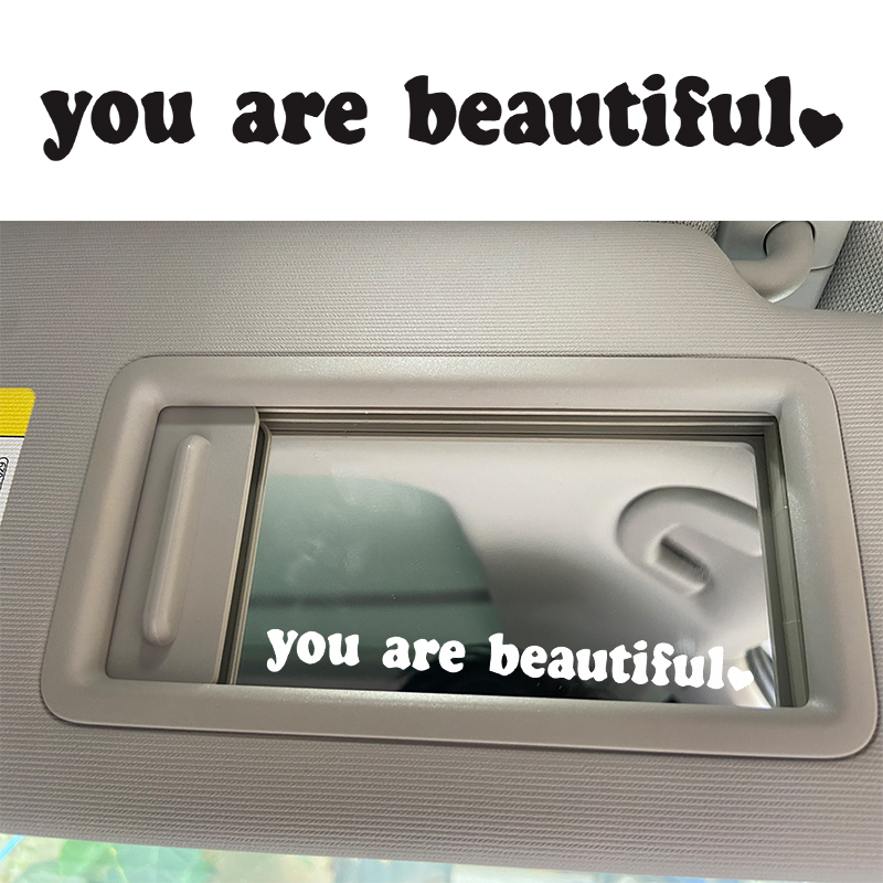 Auto Innen aufkleber, Text aufkleber, Sie sehen schön aus, Innendekoration, Rückspiegel, aufkleber, kreative PVC