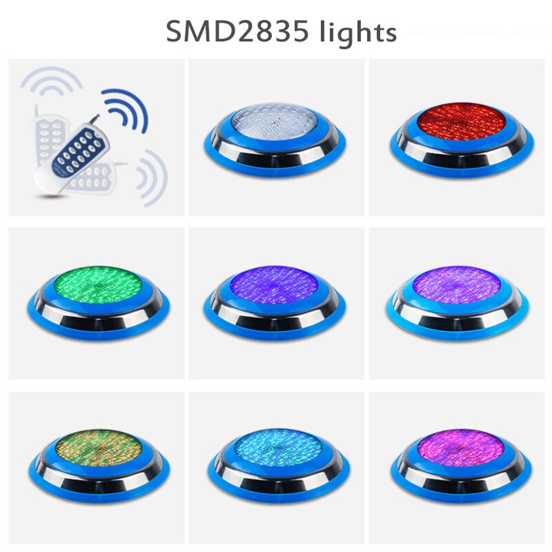 Wall-mounted Swimming Pool Light LED Remote Control RGB Battery-powered Underwater Night Light Outdoor Garden Decoration