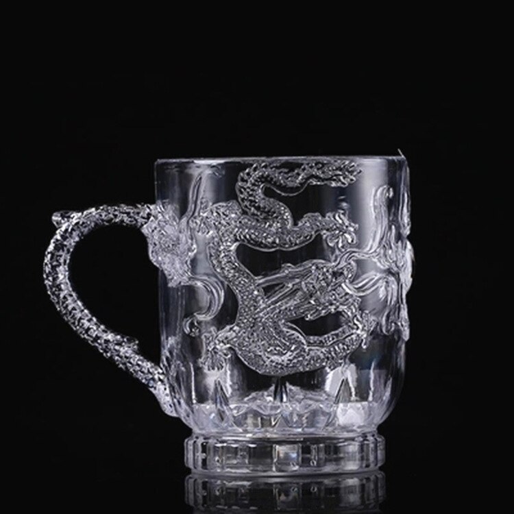 Plastic Glowing Glass Wine Beer Cup Dragon LED Mug Led Tumbler Rainbow Color Flashing Light