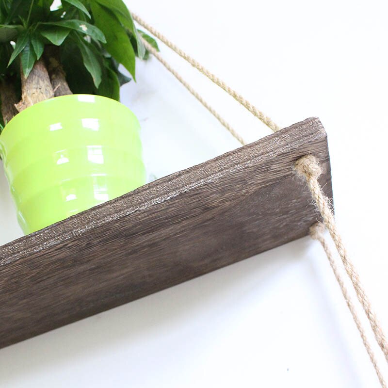 1 stk væggynge opbevaringshylder jute reb hængende hylde hjemme diy væg dekorativt stativ til samll urtepotte potteplanter holder
