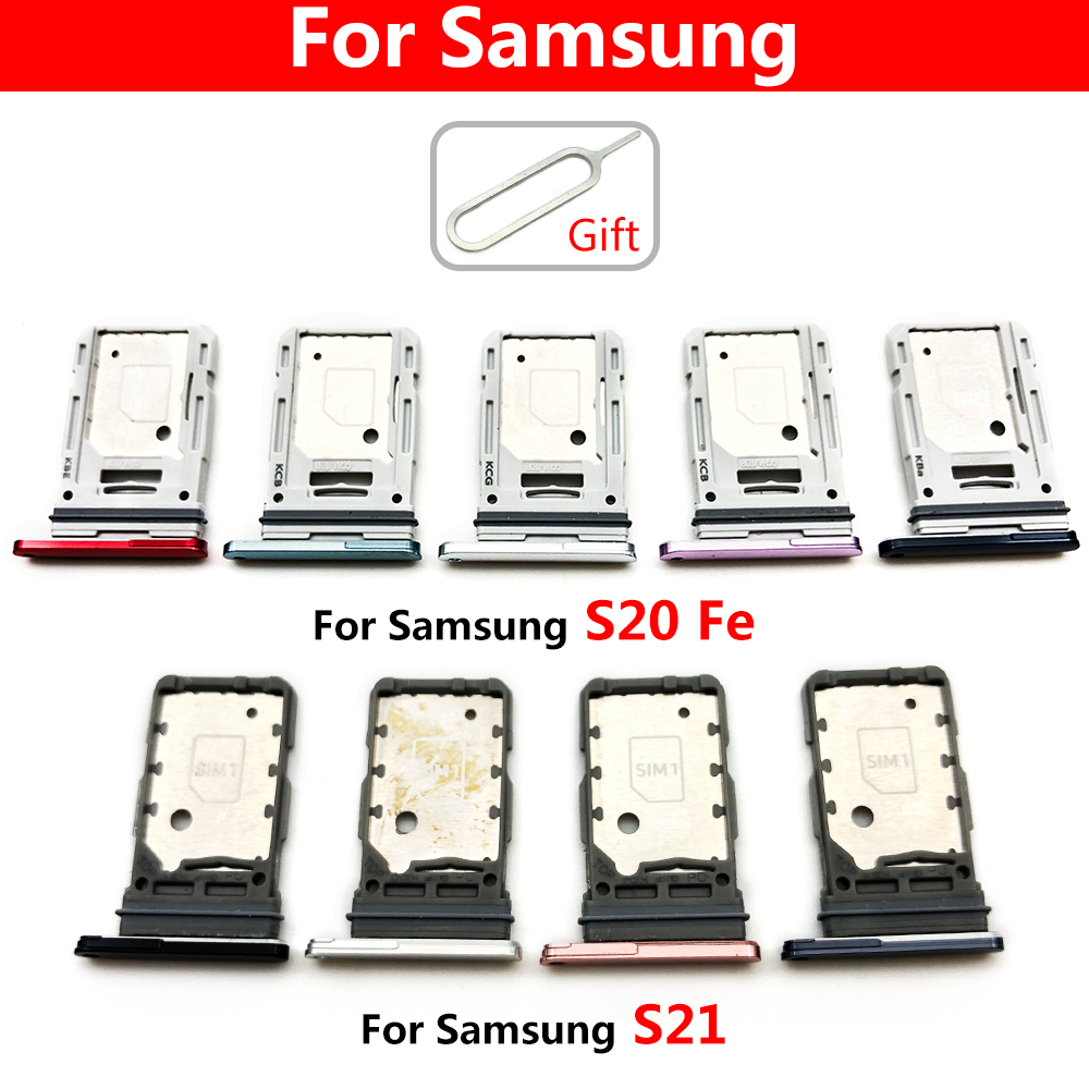 Voor Samsung S20 Fe S21 Telefoon Behuizing Sim-kaart Adapter Micro Sd Card Tray Houder Telefoon Onderdelen