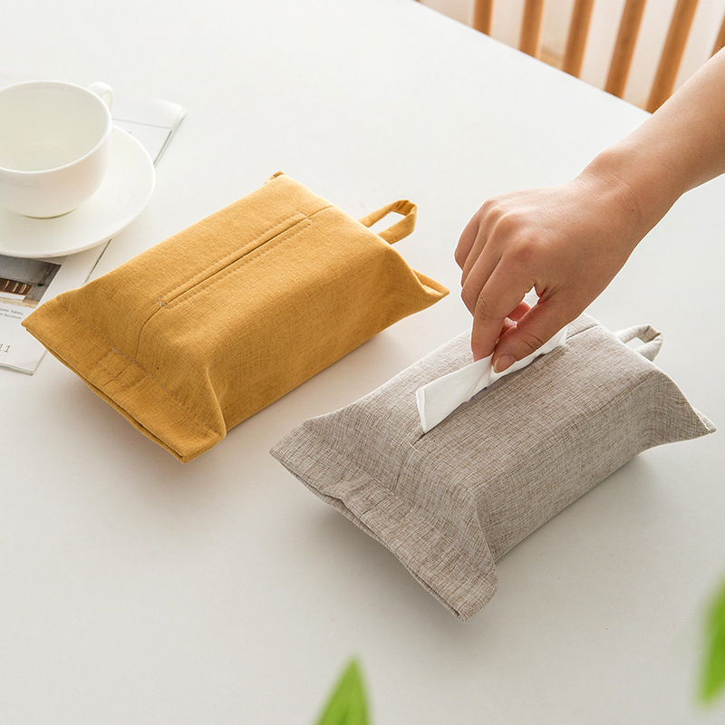 Boîte à mouchoirs en tissu à corde suspendue, Style minimaliste, couverture de mouchoirs pour salon, bureau domestique, sac en papier monté sur voiture, Type suspendu