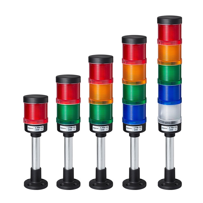Tour de signalisation à Led, diamètre 70mm, 24V, lumière rouge, jaune, verte, multi-couches, piles, voyants d'alarme, lampe d'avertissement pour Machine industrielle