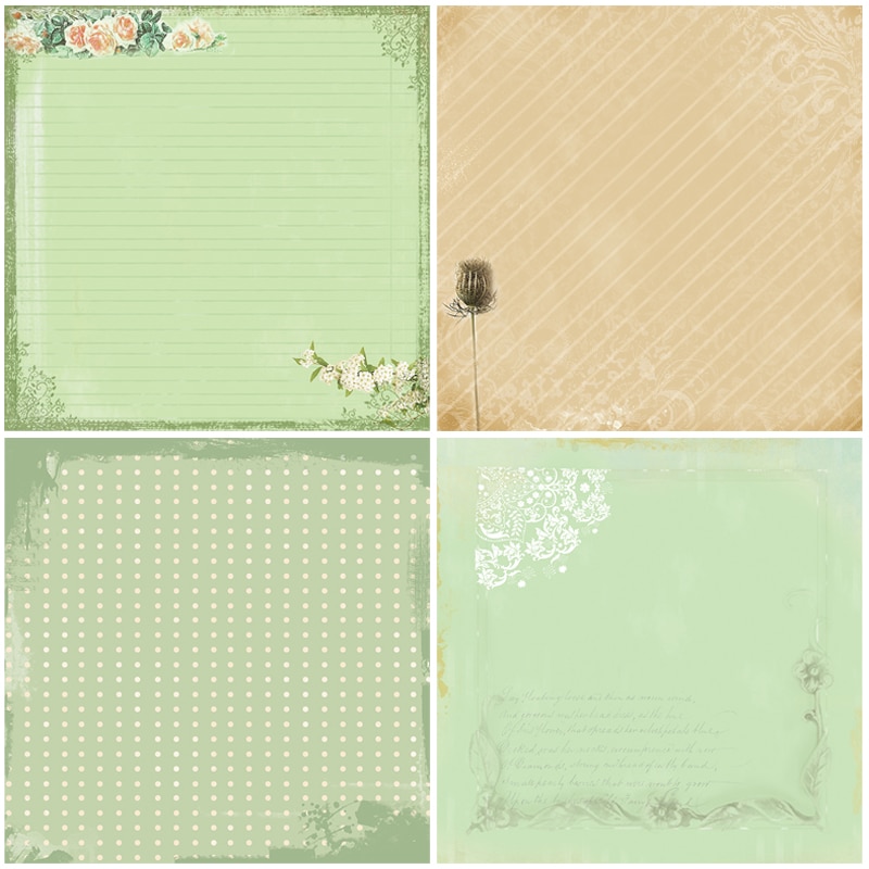 6 Inch 12 Patterns Mixed Scrapbooking Pattern Paper DIY Album Background Paper