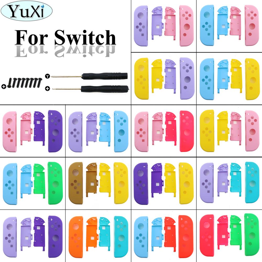 YuXi For Nintend Switch NS Joy Con Replacement Housing Shell Cover for NX for JoyCons Controller Case and Screwdriver screws