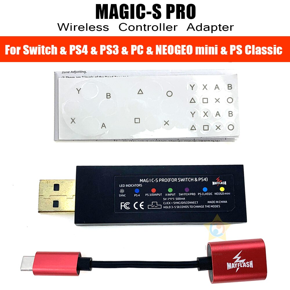 MayFlash MAGIC-S PRO Wireless Controller Adapter for Nintend Switch/for PS4/for PS3/for NEOGEO mini/for PS Classic