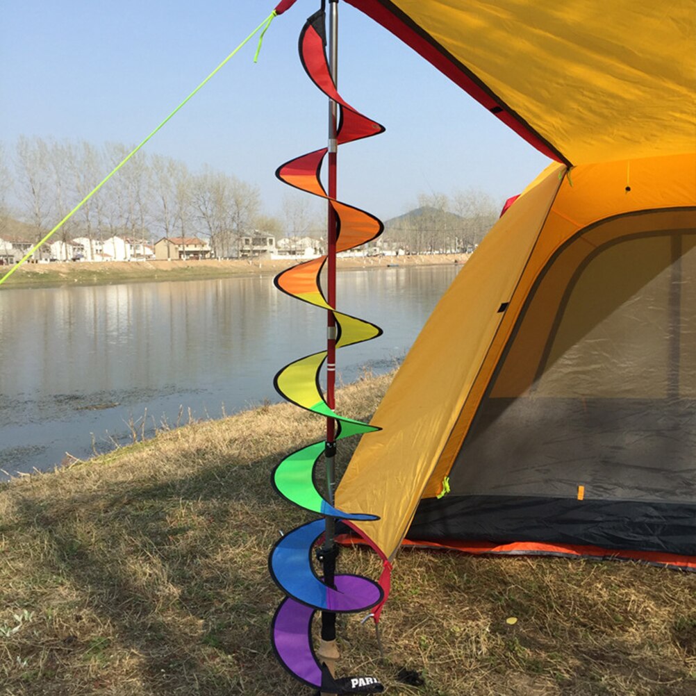 2Pc 110Cm Kleurrijke Wind Strip Regenboog Draaiende Spiraal Wind Strips Outdoor Camping Tent Decoratie, diy Windmolen Wind Strip