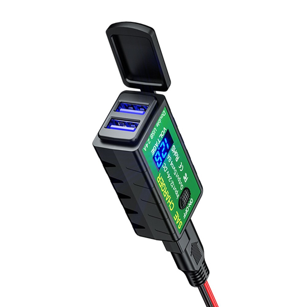 Dobbelt usb motorcykellader lethed portabilitet ingen plads optager 12v sae til usb vandtæt adapter til telefon gps: Type 2