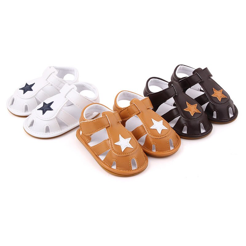 Baby Zomer Schoenen Leuke Ster Baby Meisjes Jongens Sandalen Schoenen Antislip Pu Leer Ademend Peuter Kids Babyschoenen