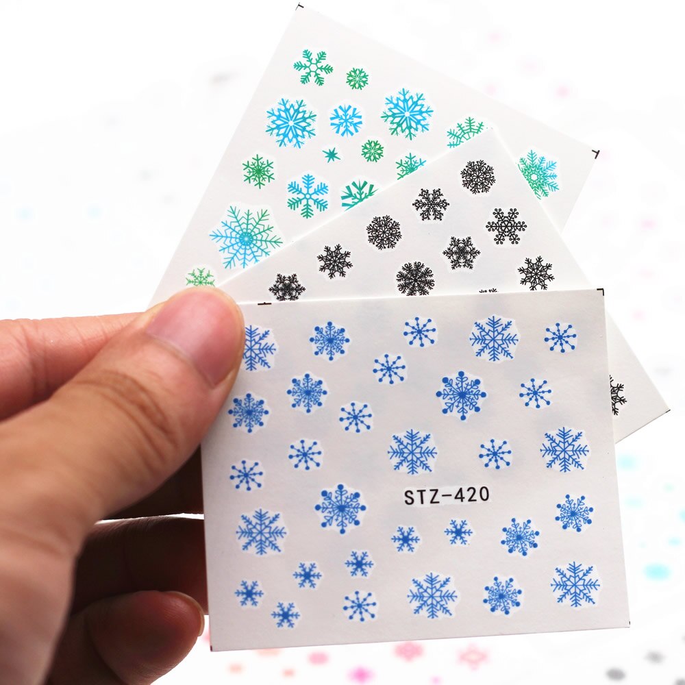 1Pc Schneeflocke Karikatur Wasser Transfer DIY NäGel Kunst Nagellack verrotten Farbe Lange-dauerhaft Nagellack Mädchen Nette nagel Dekoration Werkzeug