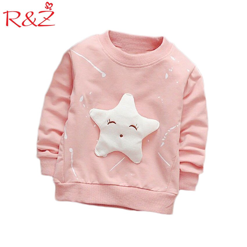 R&amp;Z T-shirt spring and autumn girls cartoon long-sleeved round neck cotton cartoon shirt children&#39;s trend shirt